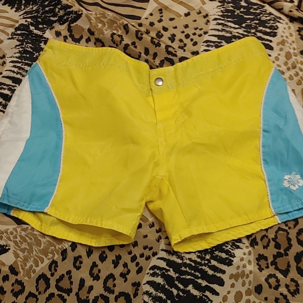 Yellow and Blue Swim Shorts Sz Lg